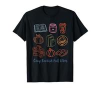 Cozy Bookish Fall Vibes Pumpkin Latte Books Lectura otoñal Camiseta