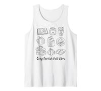 Cozy Bookish Fall Vibes Pumpkin Latte Books Lectura otoñal Camiseta sin Mangas