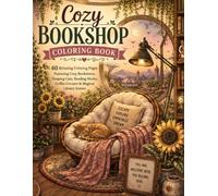 Cozy Bookshop Coloring Book: 60 Relaxing Coloring Pages Featuring Cozy Bookstores, Sleeping Cats, Reading Nooks, Coffee Corners, Bookshelves, Flowers ... Scenes for Stress Relief and Mindfulness