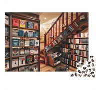 Cozy Bookstore Puzzle 1000 Piezass Material Reciclado Library Scene Puzzles for Chicos y Chicas Ages 6 Years Up Divertido and Desafiante Familia Game Activity 52x38cm/1000pcs