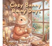 Cozy Bunny Rainy Days Coloring Book: Bold & Easy Cottagecore Coloring Pages for Relaxation