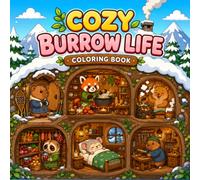 Cozy Burrow Life Coloring Book with Warm Underground Homes, Cute Woodland Animals, Snowy Forest Scenes, and Peaceful Winter Moments