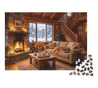 Cozy Cabin 1000 Piece Puzzle Recycled Resting Dog Senior Puzzle Accesorios para Juego de Fiesta Desarrolla la Inteligencia de los Niños Educational Fun 52x38cm/1000pcs