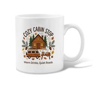 Cozy Cabin And Camping Van Adventure - Taza de café de cerámica, 325 ml