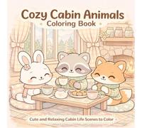 Cozy Cabin Animals Coloring Book: Cute Kawaii Scenes of Relaxing Animals in Warm Cozy Cabins for Stress Relief and Mindful Coloring
