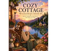 Cozy Cabin Coloring Book: Bold & Easy Adult Coloring Book Featuring 40+ Cozy Cabin, Lake & Forest Designs for Stress Relief, Relaxation & Mindful Coloring