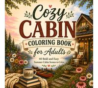 Cozy Cabin Coloring Book for Adults: 40 Bold and Easy Summer Coloring Pages with Lakeside Cabins, Cozy Porches, Canoes, Flowers, Forest Views, and Relaxing Nature Scenes