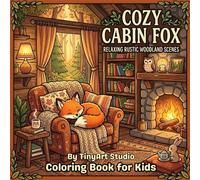 Cozy Cabin Fox: Relaxing Rustic Woodland Scenes: Coloring Book for Kids (Cute & Cozy Friends Colouring Books)