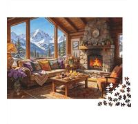 Cozy Cabin Puzzles 1000 Piezas Material Reciclado Mountain Retreat Puzzle para Niños y Niñas Divertido Present & Activity for Hogar Ideal para Child‘s Cumpleaños Regalo 70x50cm/1000pcs
