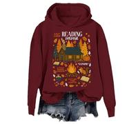 Cozy Cabin Reading Retreat - Sudadera divertida para amantes de los libros de otoño, Claret-1, XXL