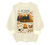 Cozy Cabin Reading Retreat - Sudadera divertida para amantes de los libros de otoño, Khika, XXL