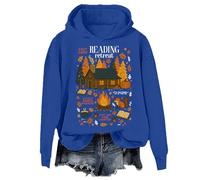 Cozy Cabin Reading Retreat - Sudadera divertida para amantes de los libros de otoño, Klein Blue-1, XXL