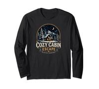 Cozy Cabin Snow Escape Winter Comfort Manga Larga