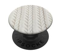 Cozy Cable Knit White Winter Christmas Theme PopSockets PopGrip Adhesivo