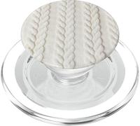 Cozy Cable Knit White Winter Christmas Theme PopSockets PopGrip para MagSafe