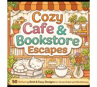 Cozy Cafe & Bookstore Escapes: Bold and Easy Coffee Shop Scenes for Adults and Teens - Cute, Simple Designs with Thick Lines for Relaxation and Stress Relief