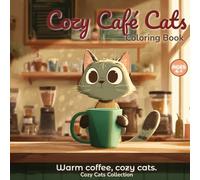 Cozy Café Cats Coloring Book: Relaxing Cozy Café Scenes with Cute Cats for Stress Relief and Mindful Coloring (CUTE COZY CATS COLLECTION)