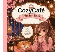 Cozy Café Coloring Book 72 Relaxing Kawaii Café Scenes: Cute Cozy Cafés, Rainy Coffee Shops, Sweet Desserts, Cats, Self-Care & Relaxing Kawaii Moments