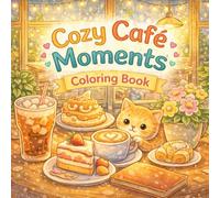 Cozy Café Moments Coloring Book for Adults & Teens: Cute & Relaxing Café Scenes with Coffee, Desserts and Adorable Animals in Bold & Easy Designs for Stress Relief and Mindfulness