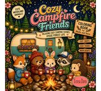 Cozy Campfire Friends: Relaxing Cozy Camping Scenes, Hygge Forest Life Coloring Book for Adults and Teens
