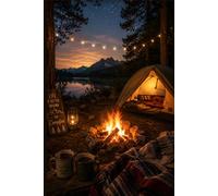 Cozy Campfire Nights Notebook: 100 Blank Pages | 6 x 9 Inch Camping Journal | Rustic Outdoor Adventure Notebook | Nature Lover's Sketchbook & Memory Book