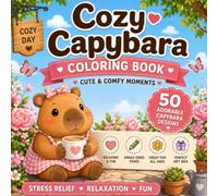 Cozy Capybara Coloring Book: Bold & Easy Cute Animal Coloring Pages for Relaxation, Stress Relief, Mindfulness, Teens & Adults | 50 Cozy Everyday Scenes