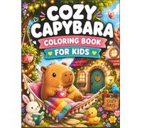 Cozy Capybara Coloring Book for Kids: Bold & Easy Coloring Pages Featuring Cute Capybaras, Cozy Adventures, Animal Friends, Snacks, Nature Scenes & More | Coloring Book for Ages 4-8