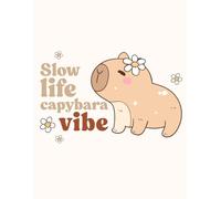 Cozy Capybara Daisies Notebook: A calming journal with a capybara friend, daisy illustrations and cozy warm tones inside