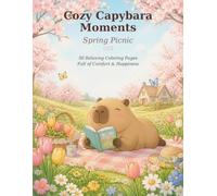Cozy Capybara Moments: Spring Picnic: 50 Relaxing Coloring Pages Full of Comfort & Happiness