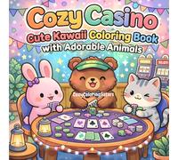 Cozy Casino: Cute Kawaii Coloring Book: Adorable Animals Gambling and Playing Casino Games - Easy and Bold Coloring Pages for Adults and Kids - 40 Relaxing Illustrations