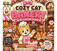 Cozy Cat Bakery Bold & Easy Coloring Book: 30 Cute & Cozy Bakery Scenes Featuring Adorable Cats, Fresh Bread, Cakes, Cookies, Pastries, and Sweet Treats to Color (Cozy Cat: Coloring Books Series)