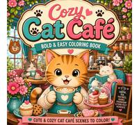 Cozy Cat Café: Bold & Easy Coloring Book (Cozy Cat: Coloring Books Series)