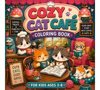 Cozy Cat Café Coloring Book: 20 Adorable Cat-Themed Scenes for Kids Ages 3-8