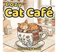 Cozy Cat Café Coloring Book: Adorable Kawaii Kittens in Relaxing Home Scenes with Simple Easy Bold Lines for Adults and Seniors to Enjoy Stress Relief ... Lifestyle Coloring Series for Introverts)