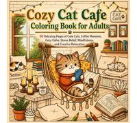 Cozy Cat Cafe Coloring Book for Adults: 50 Relaxing Pages of Cute Cats, Coffee Moments, Cozy Cafes, Stress Relief, Mindfulness, and Creative Relaxation
