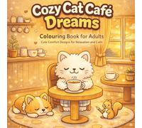 Cozy Cat Café Dreams Adult Colouring Book: Stress Relief Activity Collection with Adorable Characters, Simple Bold Designs, Mindful Patterns, and Calm ... (Anxiety Relief Adult Colouring Collection)