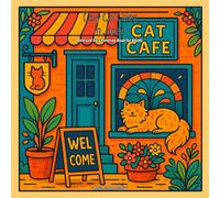Cozy Cat Cafes in Japan: Bold and Easy Coloring Book for Adults (Neko Palette Coloring Books)