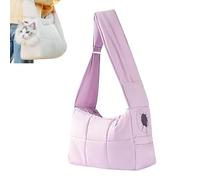 Cozy Cat Carrier Bag, Stylish Adjustable Dog Sling Carrier with Zipper Purse Pocket, Cozy Comfort Carriers Cat In The Carriers Bag with Safety Buckle (Purple)