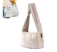 Cozy Cat Carrier Bag, Stylish Adjustable Dog Sling Carrier with Zipper Purse Pocket, Cozy Comfort Carriers Cat In The Carriers Bag with Safety Buckle (Grey)