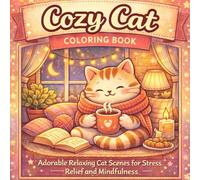 Cozy Cat Coloring Book: Adorable Relaxing Cat Scenes for Stress Relief, Mindfulness, and Calm