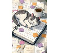 Cozy Cat Composition Notebook: 6x9 Wide Ruled with Field Line | 130 Pages | Matte Cover | Kitten-Themed School Journal for Notes, Writing, and Class