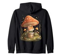 Cozy Cat Drink Café Champiñón Lindo Cottagecore Estética Sudadera con Capucha