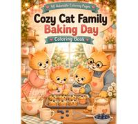 Cozy Cat Family Coloring Book: Baking Day: 50 Adorable Coloring Pages Filled with Homemade Treats, Sweet Baking Fun, Cozy Family Moments, Delicious ... Adventures, and Heartwarming Cottage Life
