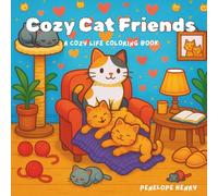 Cozy Cat Friends: A Relaxing Coloring Escape for Adults and Teens