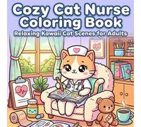 Cozy Cat Nurse Coloring Book: Relaxing Kawaii Cat Scenes for Adults: Charming Cat Illustrations for Medical Staff for Stress Relief and Creativity