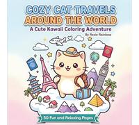 Cozy Cat Travels Around the World Coloring Book: Cute Kawaii Cat Adventures Across Famous Countries, Cultures & Landmarks | Relaxing Bold & Easy Coloring Pages for Kids, Teens & Adults