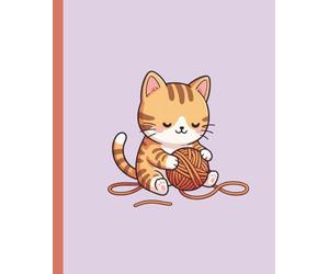 Cozy Cat & Yarn: College Ruled Notebook for Notes Lists School and Everyday Writing