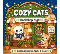 Cozy Cats: Bookshop Night: A Cozy Coloring Book for Adults & Teens Featuring Cute Cats, Magical Bookstores, Reading Clubs, Cozy Cafés & Relaxing Nighttime Scenes (Cozy Moments Coloring Book Series)