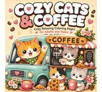COZY CATS & COFFEE: Cozy Relaxing Coloring Pages for Adults and Teens Featuring Cute Cats, Coffee Shop Moments, Sweet Treats, Books, Flowers, and Stress-Relieving Cozy Scenes