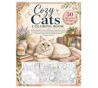Cozy Cats Coloring Book: 50 Beautiful Black & White Illustrations of Adorable Cat Breeds in Cozy Home Interiors Featuring Reading Nooks, Fireplaces, ... and Peaceful Rooms for Adults and Teens